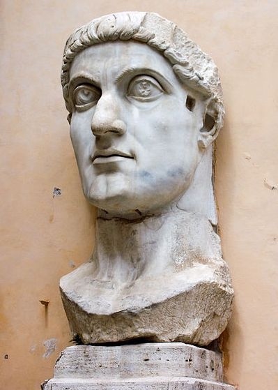 A monumental statue of Constantine from the Capitoline Museum in Rome.